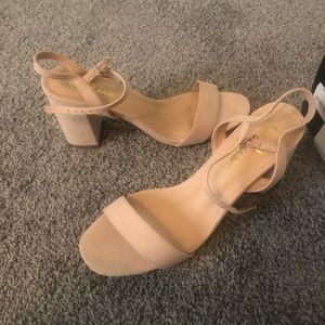 LuLu’s Arya Nude Suede High Heels